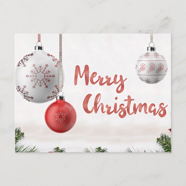 Julhälsningar, skönhet i enkelhet, vykort (Framsida)