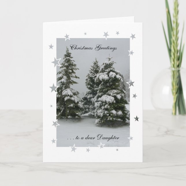 Julhälsningar till en kär dotter helgkort (Framsida)