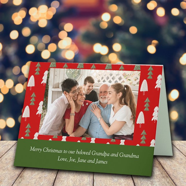 Julhälsningar till mor- och farföräldrar kort (Skapare uppladdad)