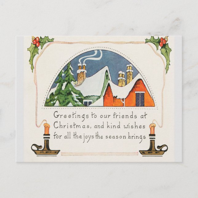 Julhälsningar till våra vänner vykort (Framsida)