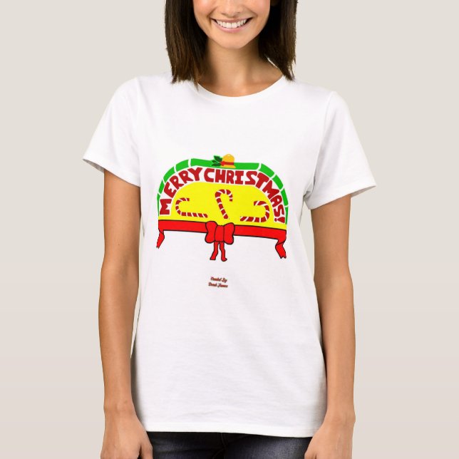 Julhälsningar Vita Baskien T Shirt (Framsida)