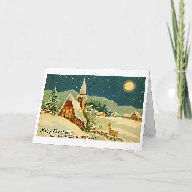 Julhälsningkort (Ca. 1940) Helgkort (Framsida)