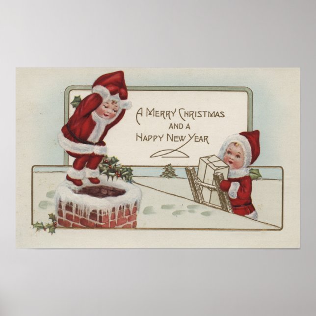 JulhälsningLittle KidsChimney Poster (Framsidan)