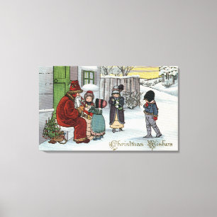 JulhälsningSanta Sitta Canvastryck