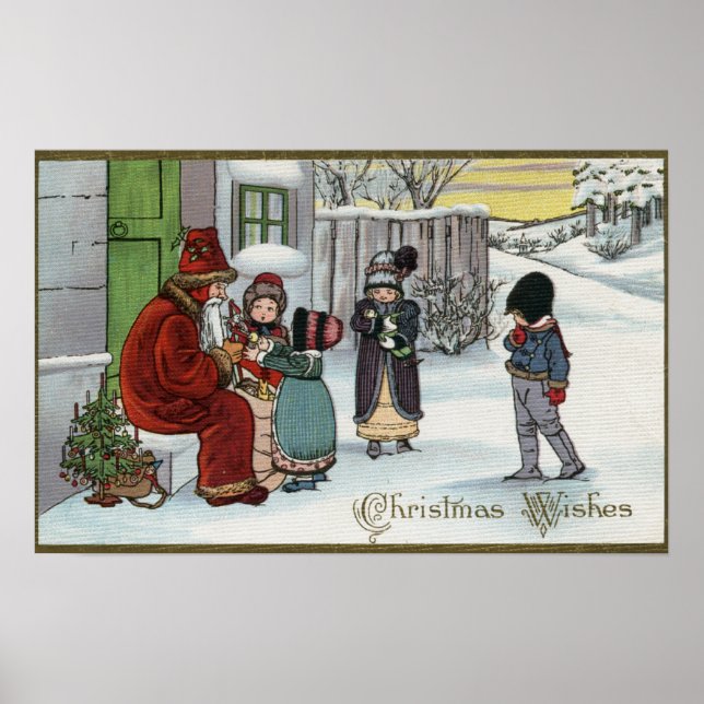 JulhälsningSanta Sitta Poster (Framsidan)