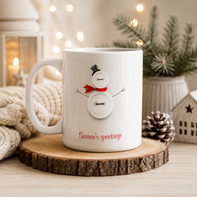 Julhälsningsknappar Snömannen Holiday Mugg (Skapare uppladdad)