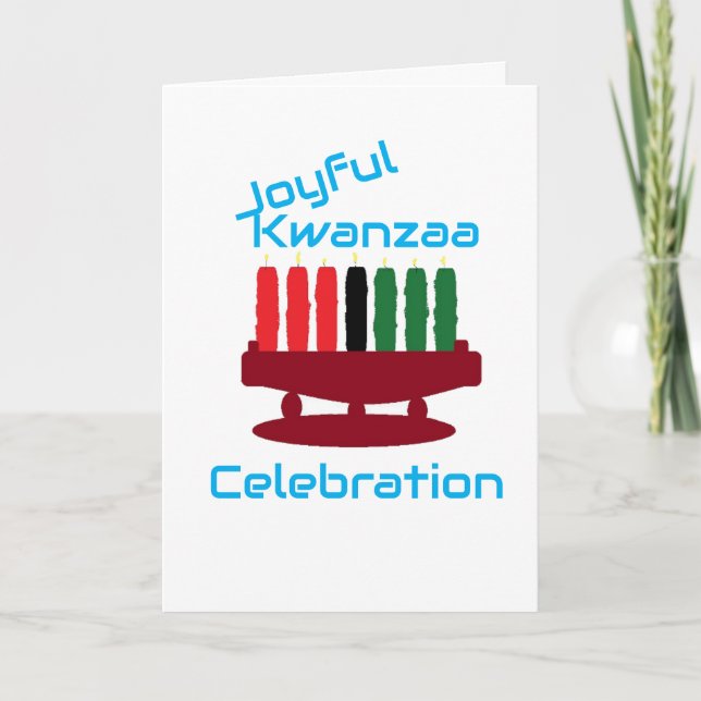 Julhälsningskort: Firande Kwanzaa  Helgkort (Framsida)