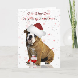 Julhälsningskort för bulldog helgkort