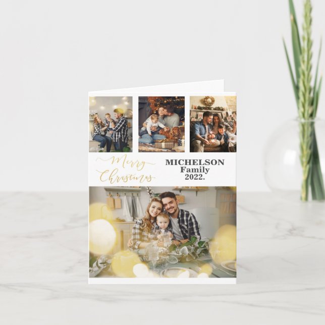 Julhälsningskort för Family Photo Anpassningsbar Helgkort (Framsida)