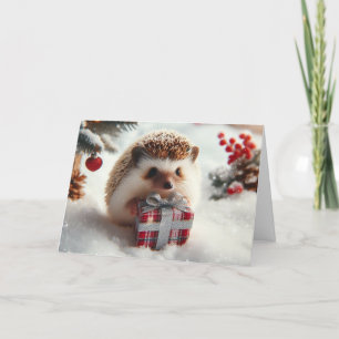 Julhälsningskort för Raccoon woodland Helgkort