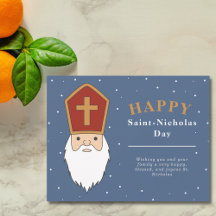Julhälsningskort för Sankt Nikolaus