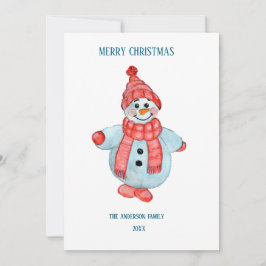 Julhälsningskort från en snöman inbjudningar