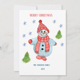 Julhälsningskort från en snöman inbjudningar