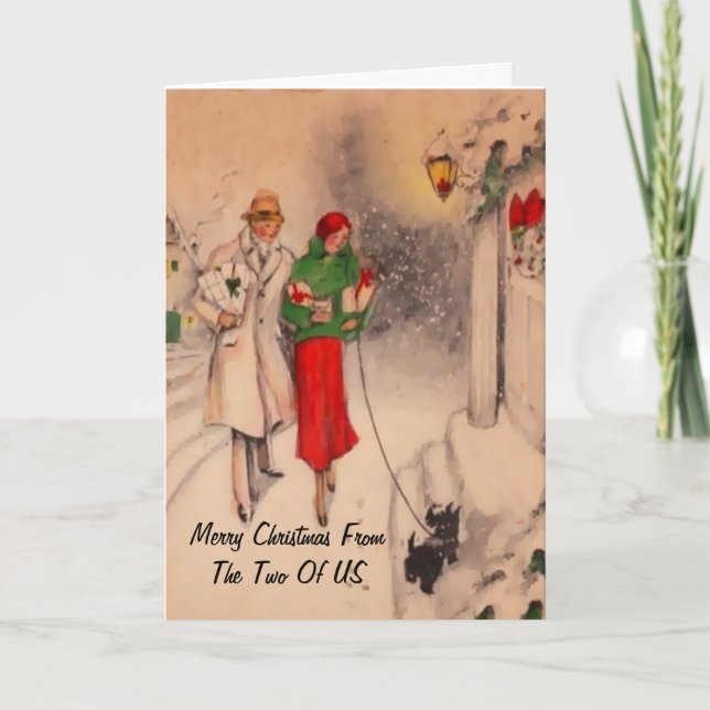 Julhälsningskort från oss två helgkort (Framsida)