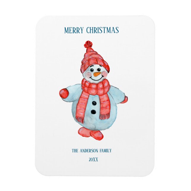Julhälsningskort från snögubbe magnet (Vertikal)