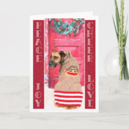 Julhälsningskort great dane Hund Helgkort