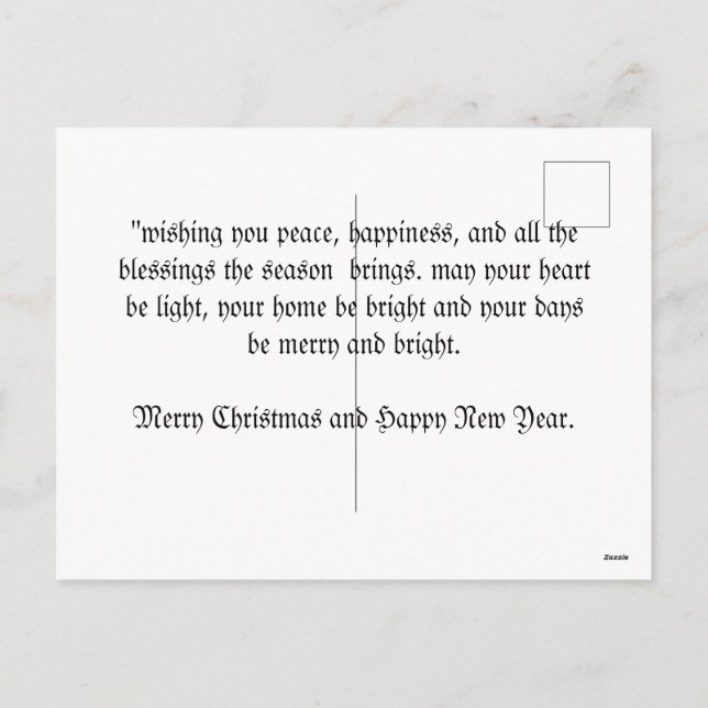 Julhälsningskort Helg Vykort (Baksida)