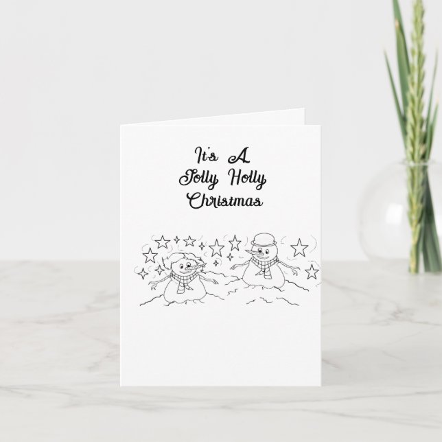 Julhälsningskort: Herr & Fru Frosty Helgkort (Framsida)