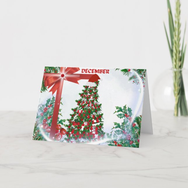 Julhälsningskort i december kort (Framsida)