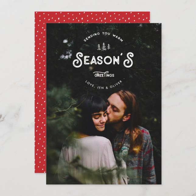 Julhälsningskort i helgdag Gräs Julkort (Fram/baksida)