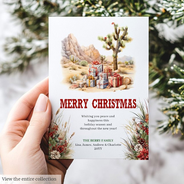 Julhälsningskort i präriestil som kan redigeras julkort (Prairie style Christmas greeting card editable

)