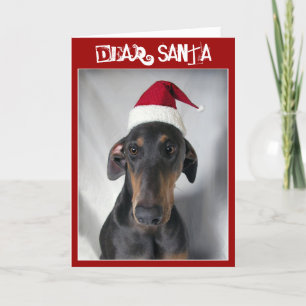 Julhälsningskort i Santa Hund Helgkort