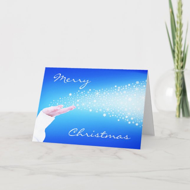 Julhälsningskort i Snöflingor Helgkort (Framsida)