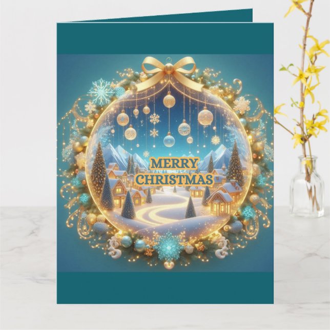 Julhälsningskort Kort (Gul blomma)