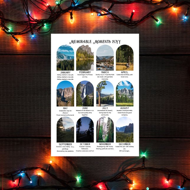 Julhälsningskort med årsöversikt med 12 bilder julkort (A Year Full of Joy: Celebrating Family Milestones)