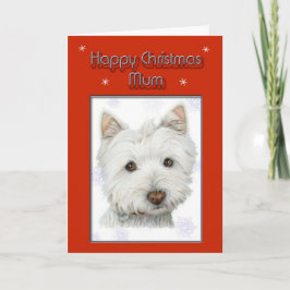 Julhälsningskort, med Cute Westie-Hund Helgkort