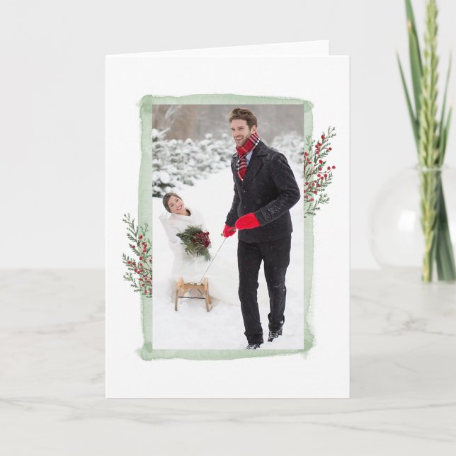 Julhälsningskort med foto helgkort (Framsida)