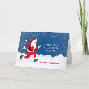 Julhälsningskort med Jogger Santa Snö Helgkort