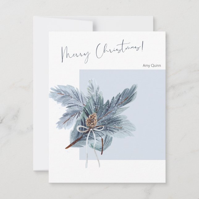 Julhälsningskort med minimal design och text (Framsida)