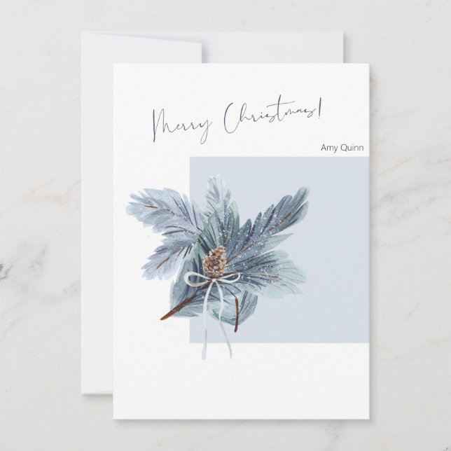 Julhälsningskort med minimal design och text (Framsida)