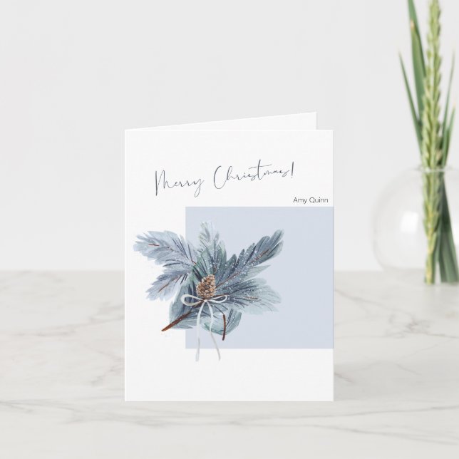 Julhälsningskort med minimal design och text helgkort (Framsida)
