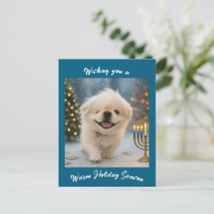 Julhälsningskort med Pete the Pekingese Helg Vykort