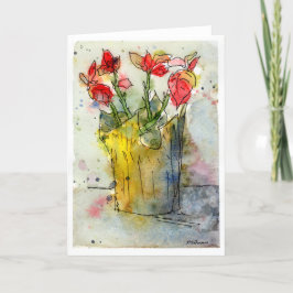 Julhälsningskort med Poinsettia Helgkort