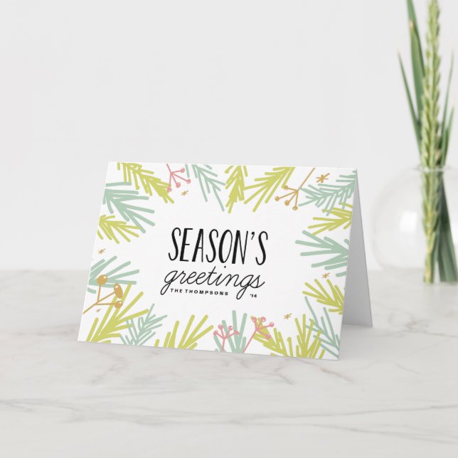 Julhälsningskort med tallmotiv helgkort (Framsida)