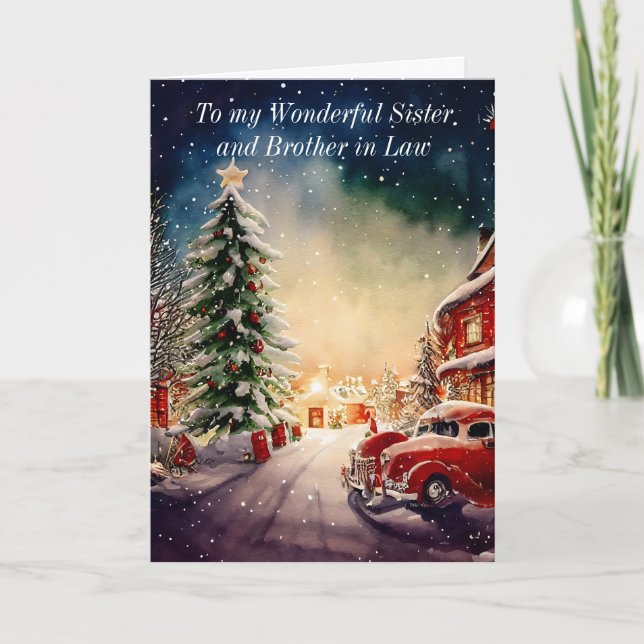 Julhälsningskort till syster och svåger kort (Framsida)