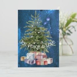 Julhälsningskort träd & Presenter Kort