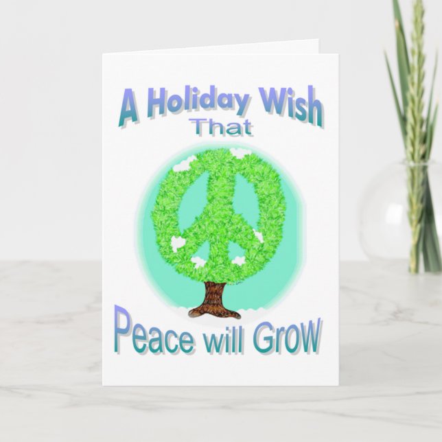 Julhälsningskortet Peace will Grow Helgkort (Framsida)