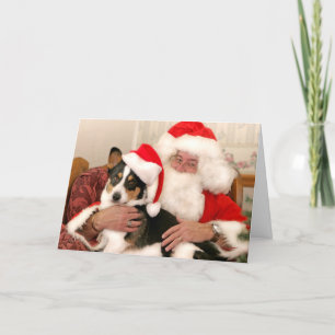 Julhälsningskortet Santa och hans Welsh Corgi Helgkort