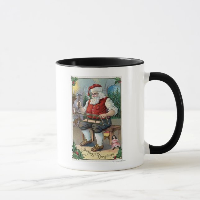 JulhälsningTomten Byggnad Sled Mugg (Höger)