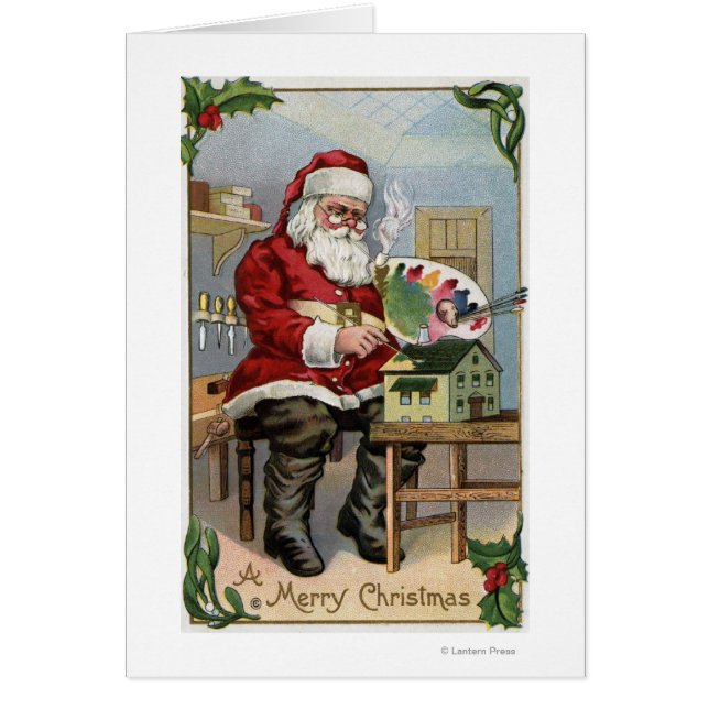JulhälsningTomtomtmålning Hälsningskort (Framsidan)