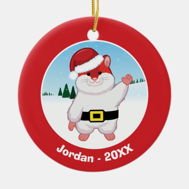 JulHamster Julgransprydnad Keramik (Framsidan)