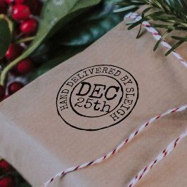 Julhand levererad med sömndatum frimärke stämpel