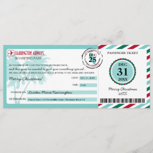 Julhandboken Boarding Pass till Kalifornien Inbjudningar