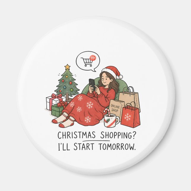Julhandel Jag Börjar Imorgon – Roligt Magnet (Framsidan)
