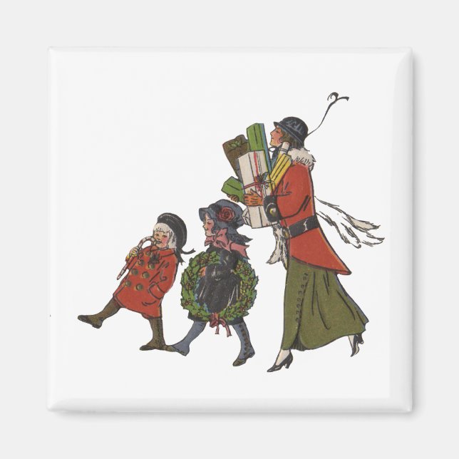 Julhandel med vintage för hela familjen magnet (Framsidan)