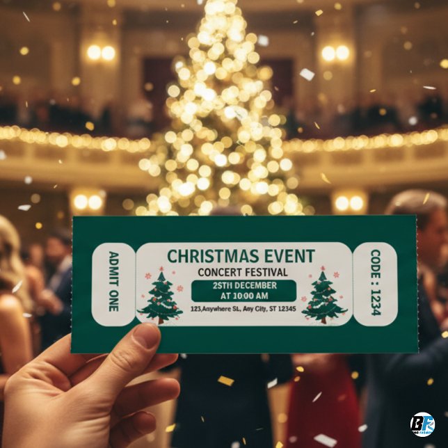 Julhändelse,festival konsert-ingång i Biljett Inbjudningar (#christmas)